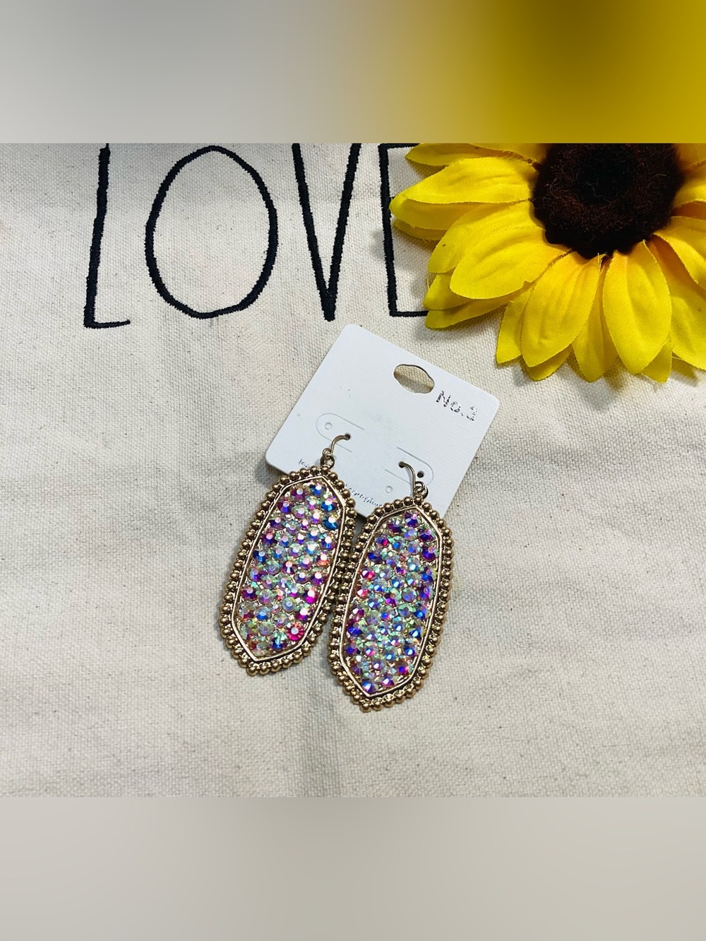Gold Bling Dangle Earrings
